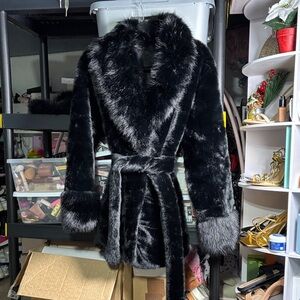 Luxurious Black Faux Fur Teddy Jacket